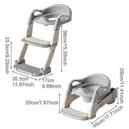Children'S Portable Household Step Toilet Baby Potty Training Seat Ring Foldable Auxiliary Step Child Urinal Step Stool Potty